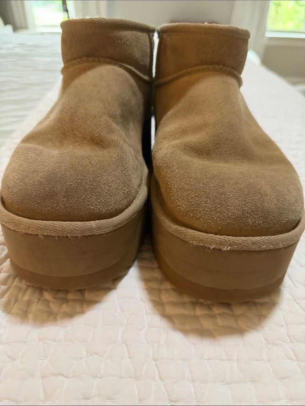 UGG Chestnut Short Shearling Platform Booties size 9 - Picture 4 of 6